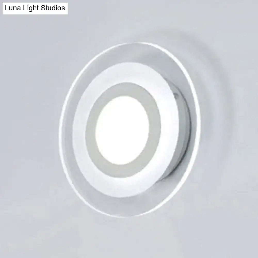 Minimalist off white square led wall lamp bedroom triangle round light