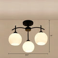DecorBites™ Minimalist Opal Glass Flush Light in Black for Living Room Ceiling