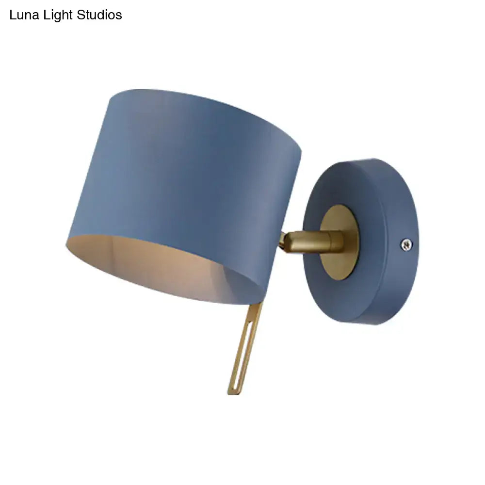 Minimalist pink and brass cylinder wall sconce – corridor light