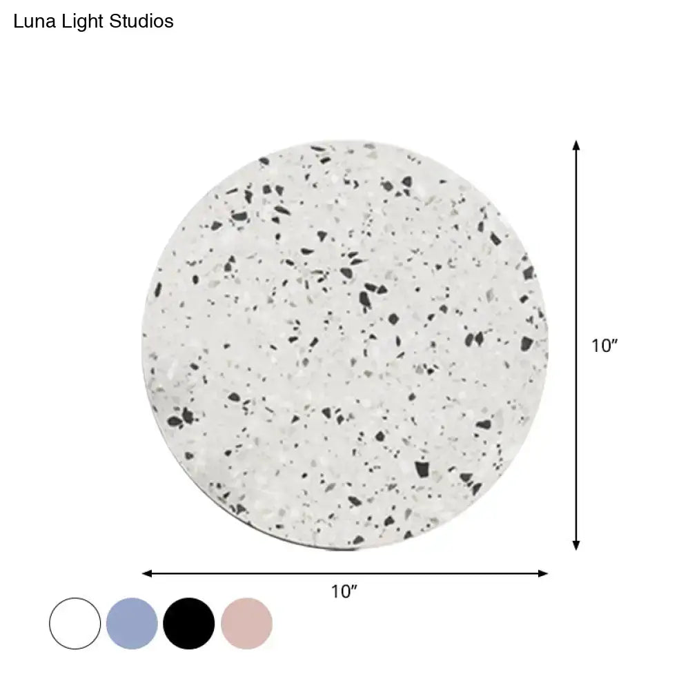 Minimalist terrazzo round led wall sconce bedroom light