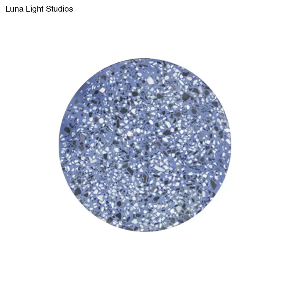 Minimalist terrazzo round led wall sconce bedroom light