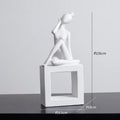 Minimalist white abstract figures sculpture living room decor