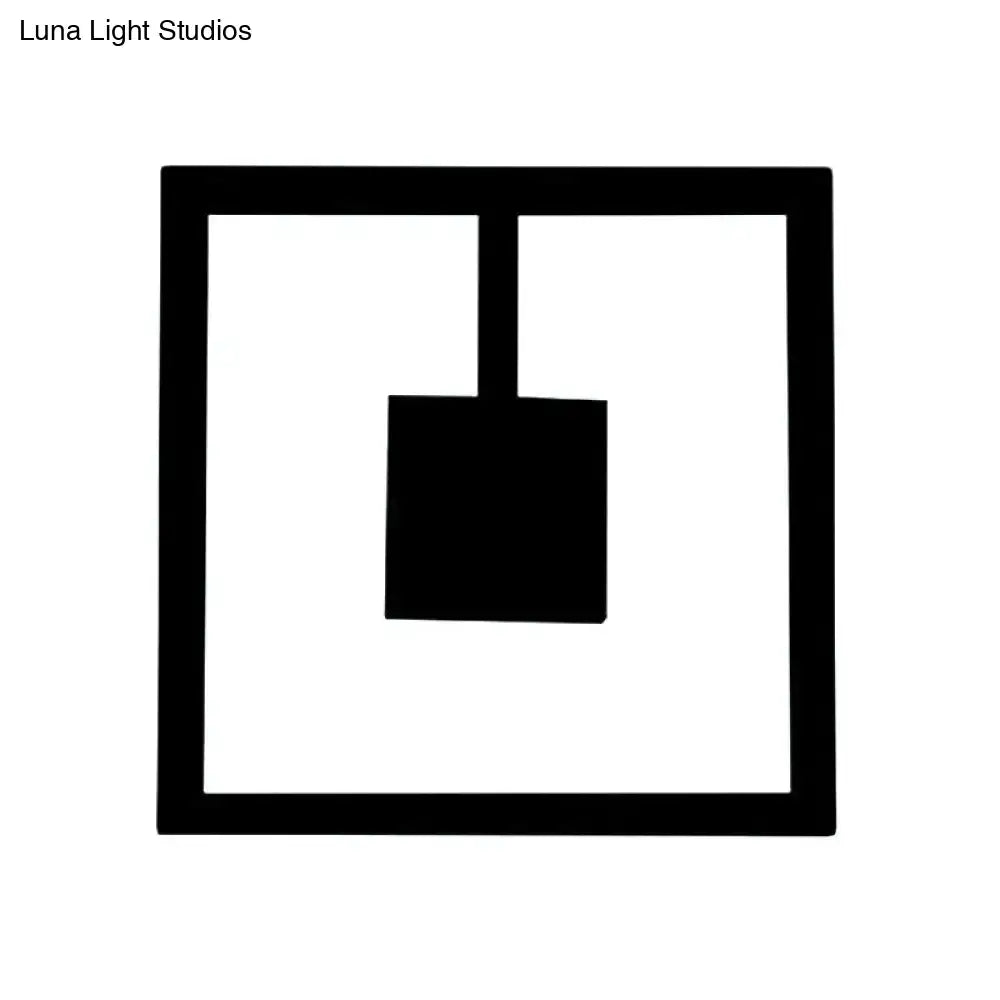 DecorBites™ Sleek Square LED Wall Sconce for Bedroom - Warm/White Acrylic Light Fixture in Black/White