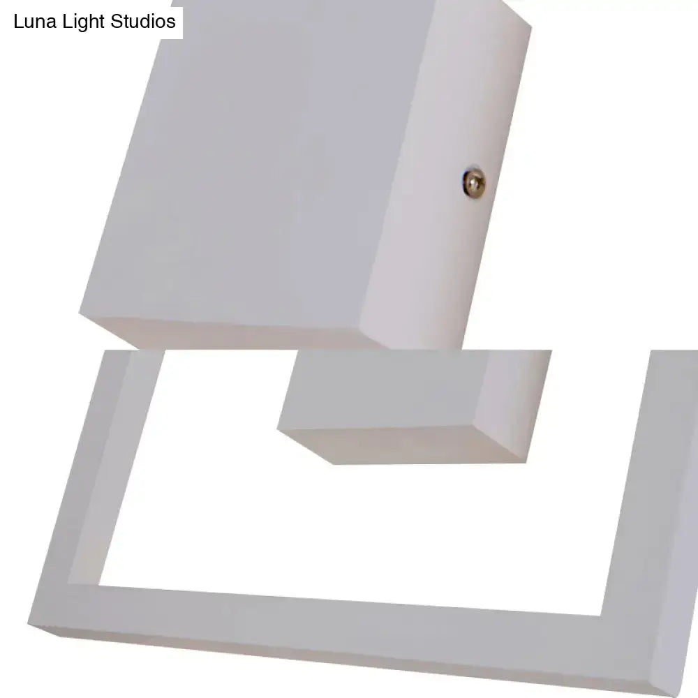 DecorBites™ Sleek Square LED Wall Sconce for Bedroom - Warm/White Acrylic Light Fixture in Black/White
