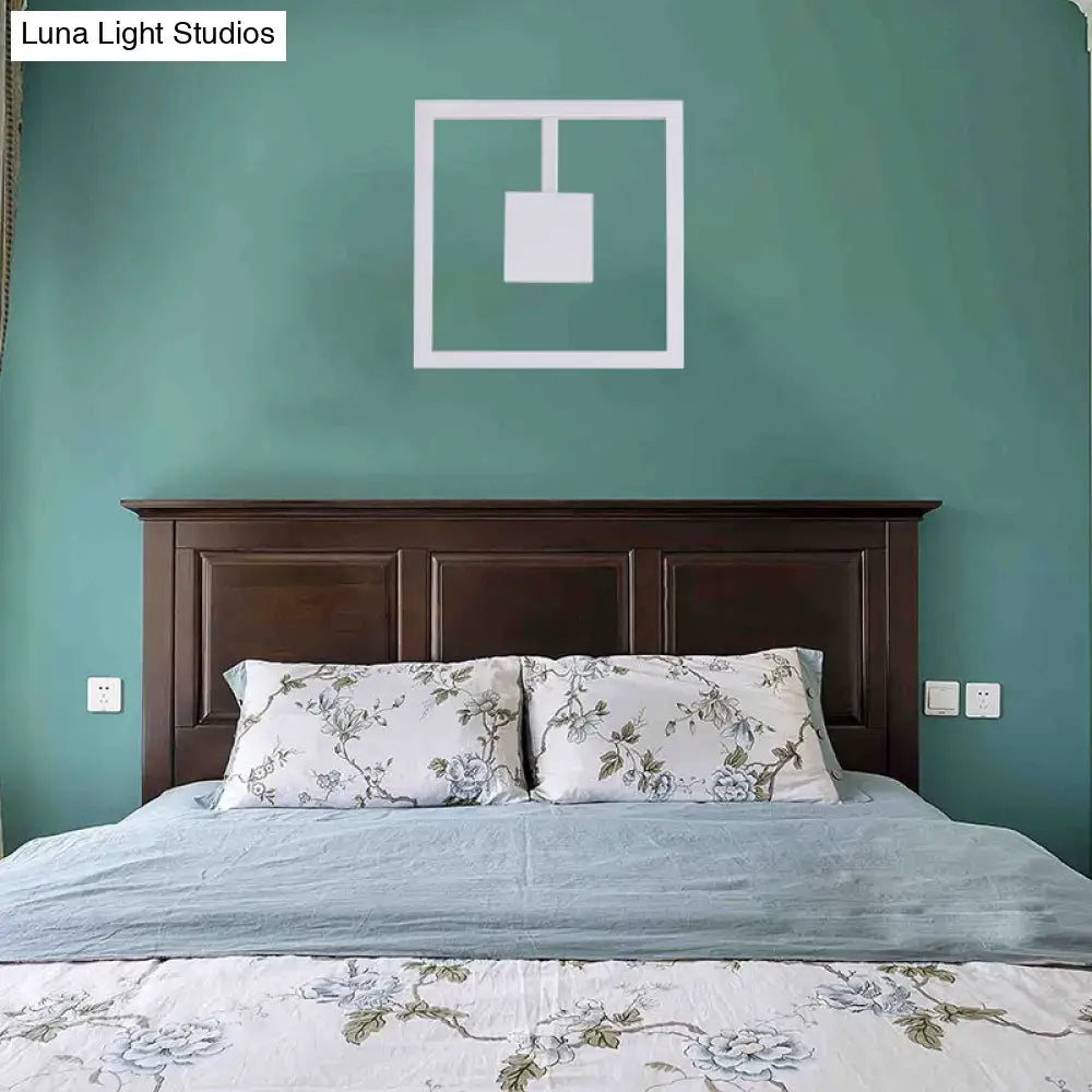 DecorBites™ Sleek Square LED Wall Sconce for Bedroom - Warm/White Acrylic Light Fixture in Black/White