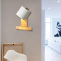 Minimalist white and green nordic wood wall sconce bedroom light