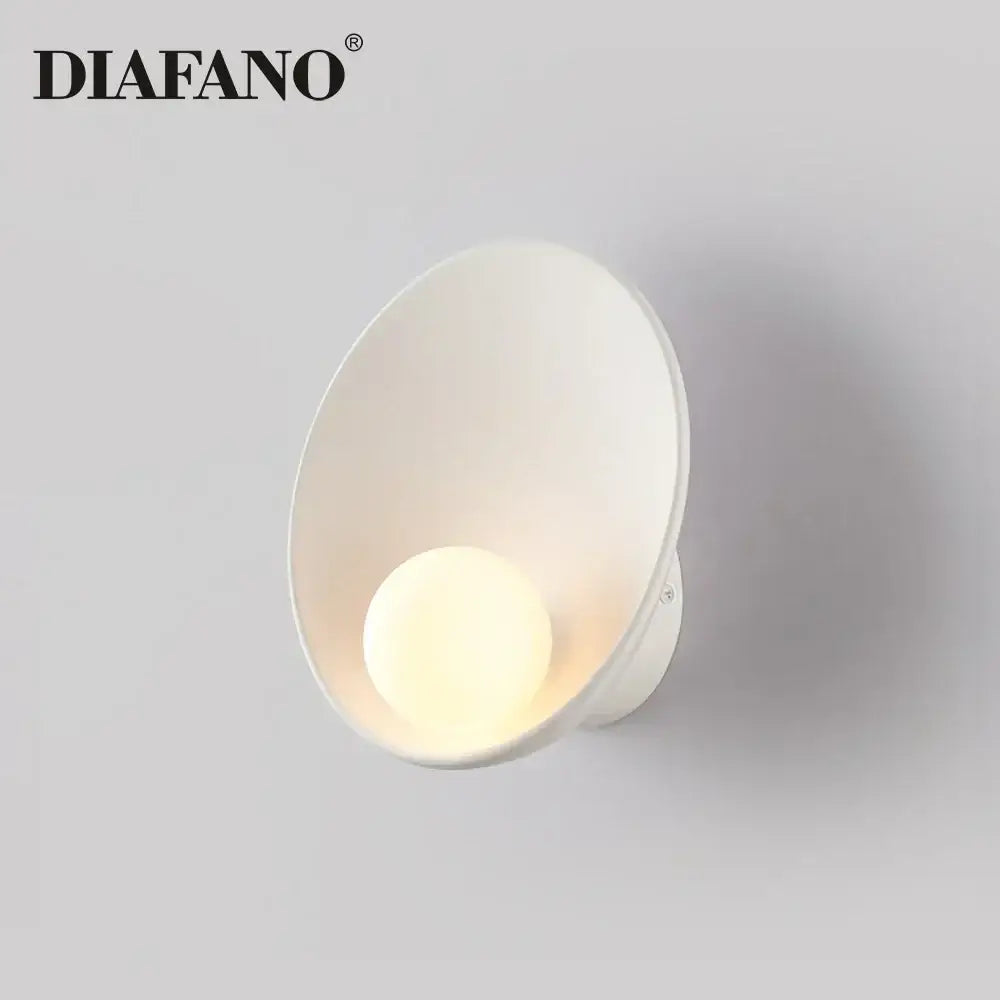 Minimalist white ceramic led wall sconce bedroom lighting