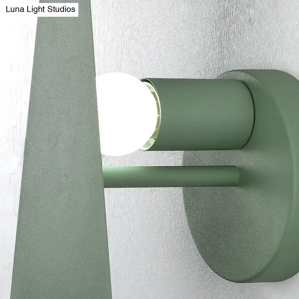 Minimalist white deer tree wall mount light bedroom sconce