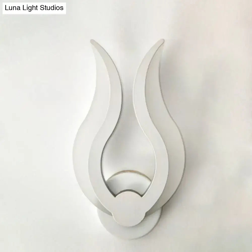 Minimalist white flame wall sconce bedroom led light