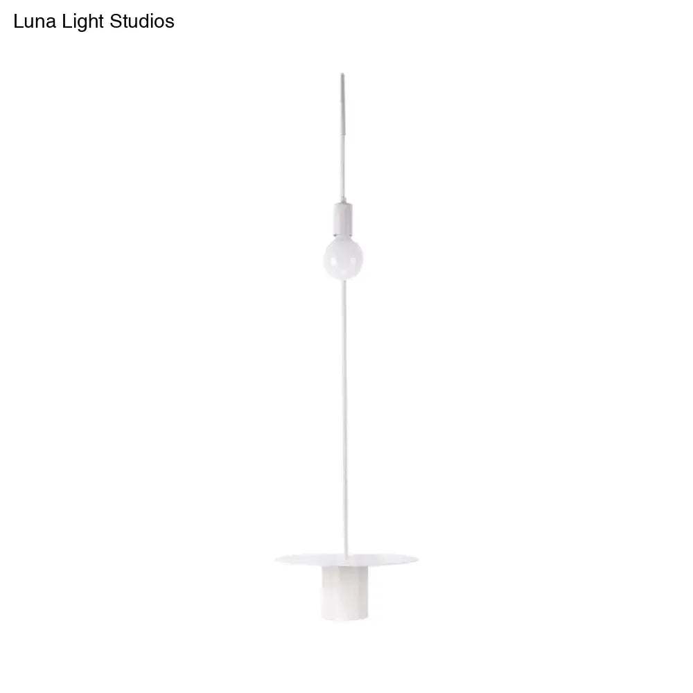 Minimalist white gooseneck wall sconce with shelf bedroom wall light