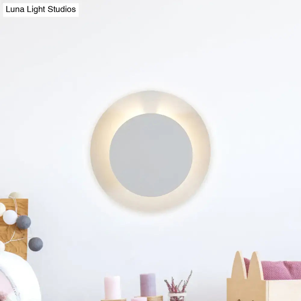 Minimalist white led mirror wall sconce lamp bedroom light fixture