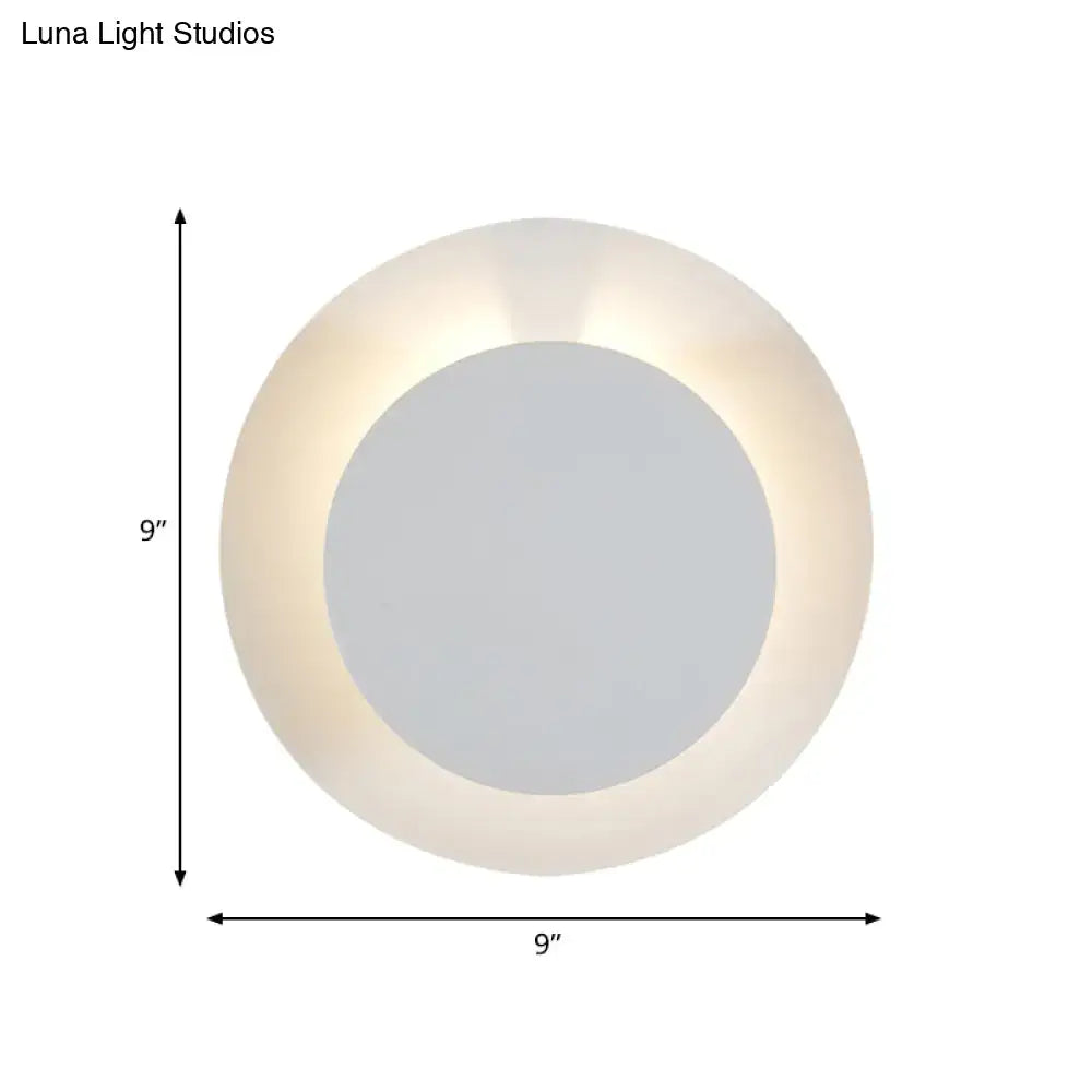 Minimalist white led mirror wall sconce lamp bedroom light fixture