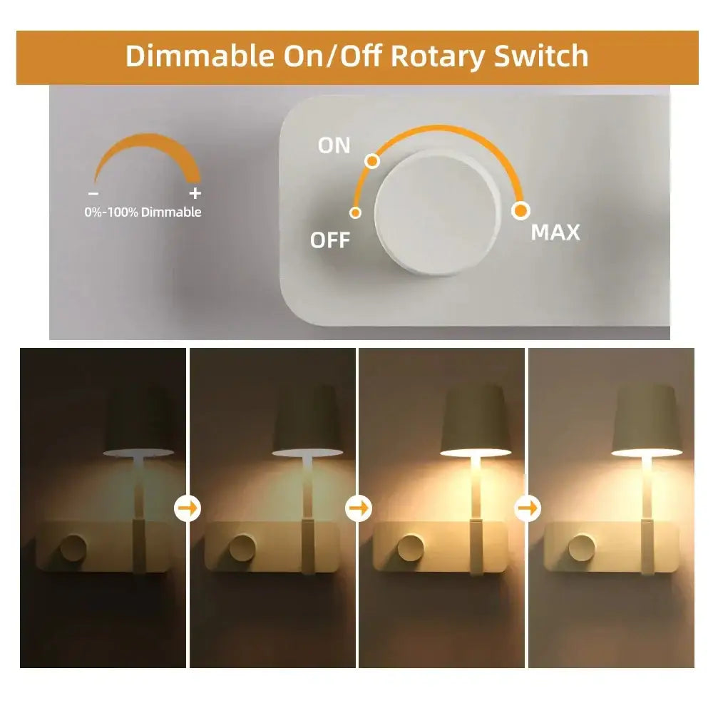 Minimalist white led usb wall lamp bedroom night light