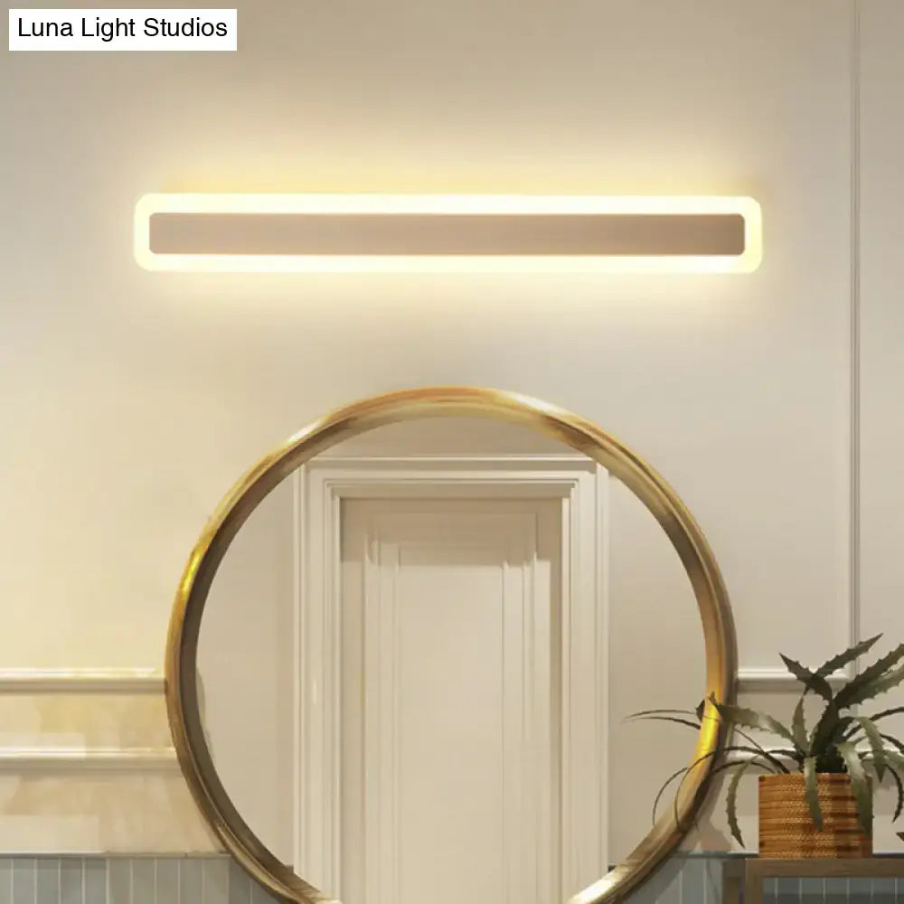 Minimalist white led vanity light bathroom wall sconce