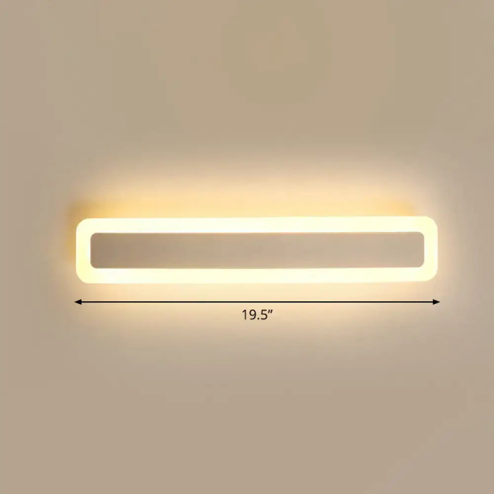 Minimalist white led vanity light bathroom wall sconce
