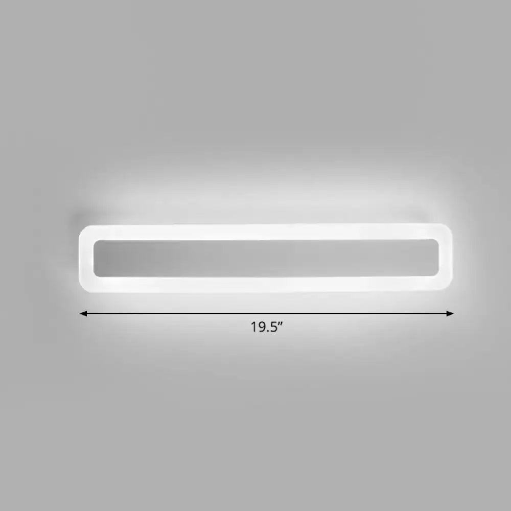 Minimalist white led vanity light bathroom wall sconce