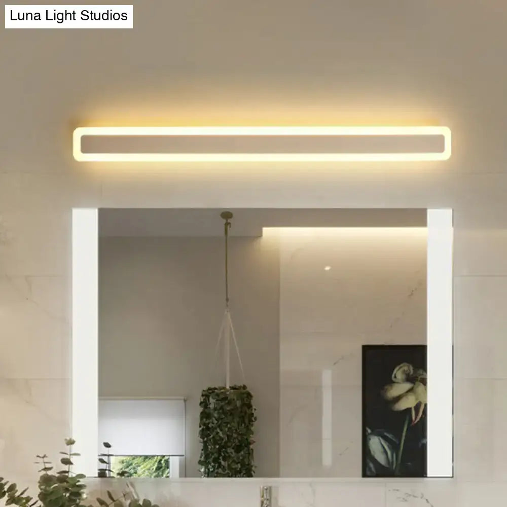 Minimalist white led vanity light bathroom wall sconce
