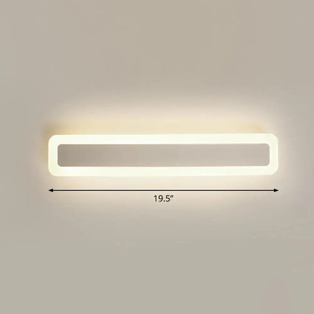 Minimalist white led vanity light bathroom wall sconce