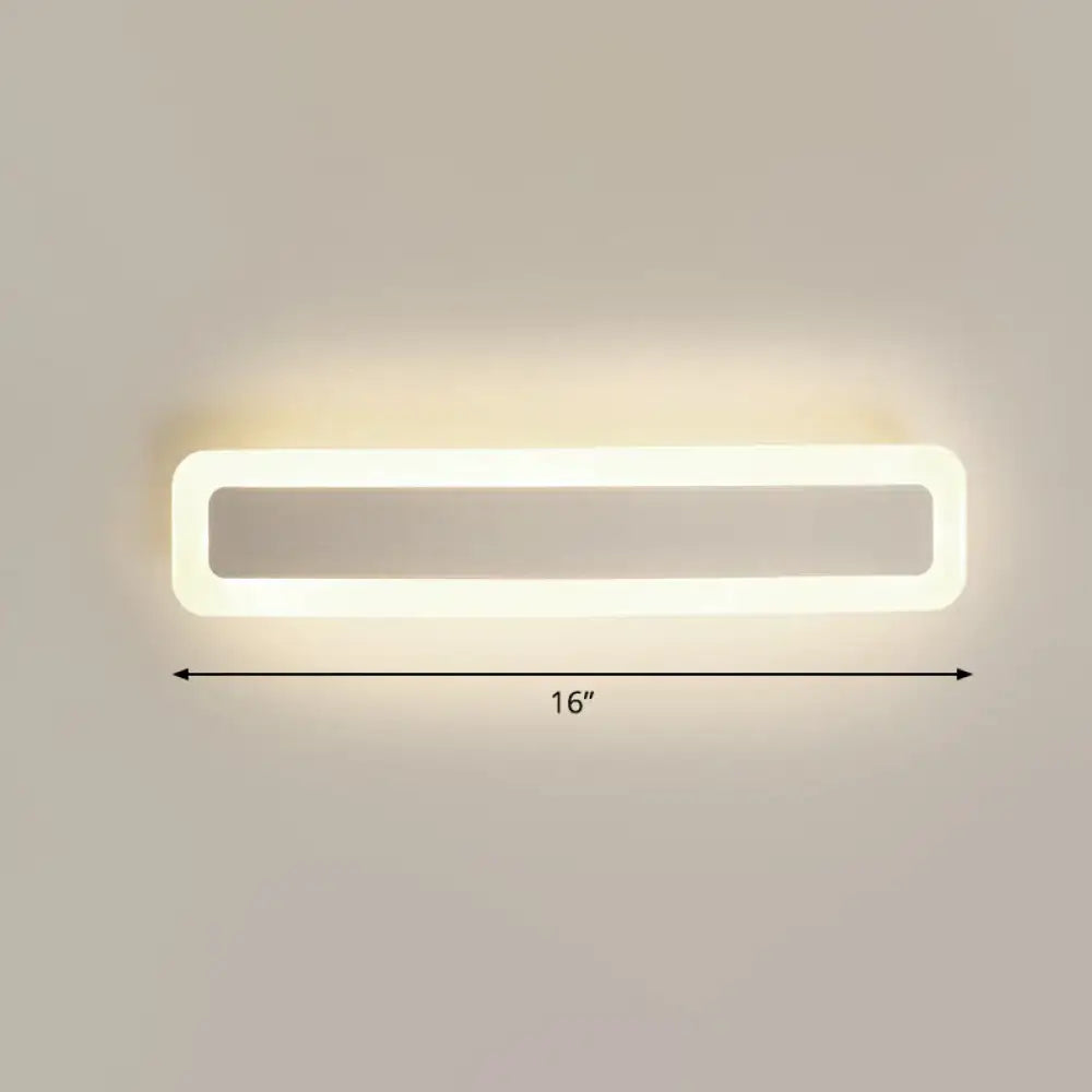 Minimalist white led vanity light bathroom wall sconce