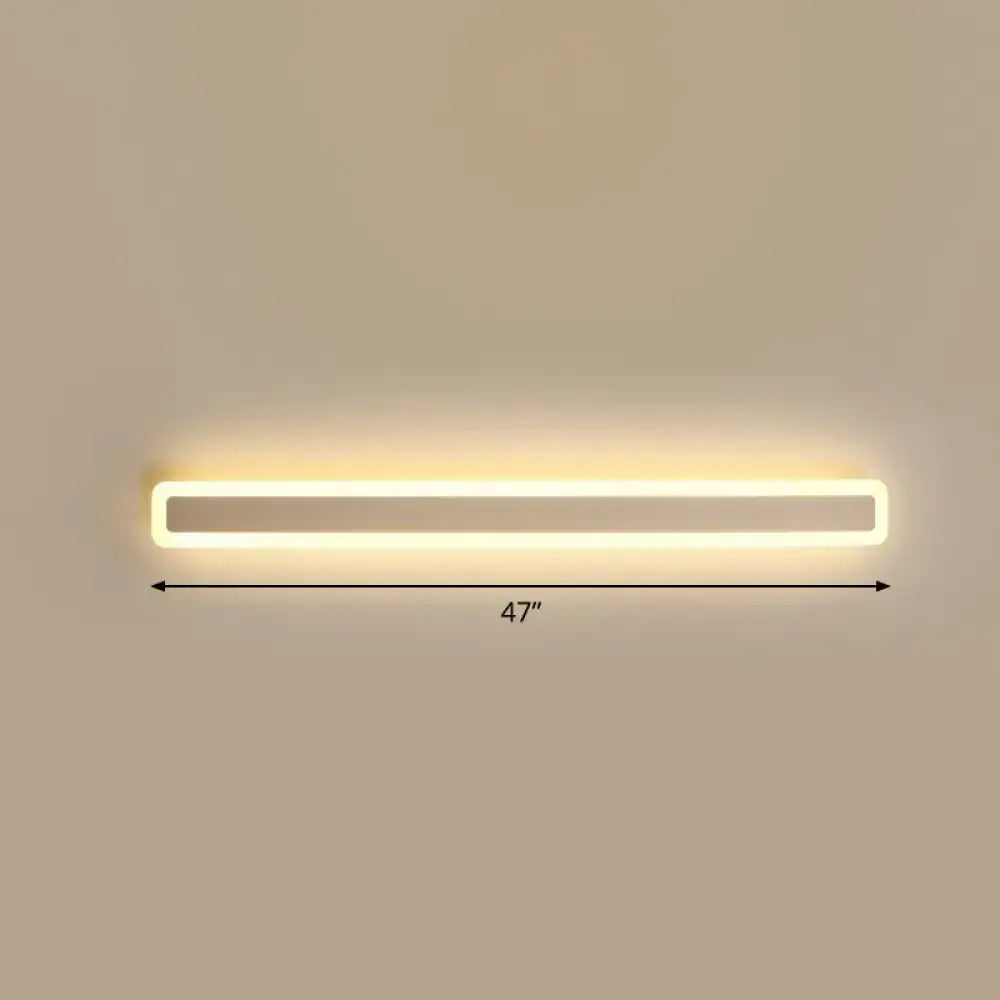 Minimalist white led vanity light bathroom wall sconce