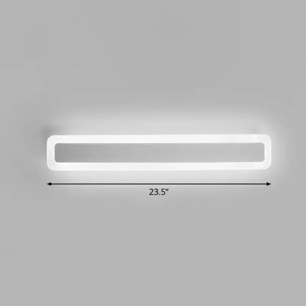 Minimalist white led vanity light bathroom wall sconce