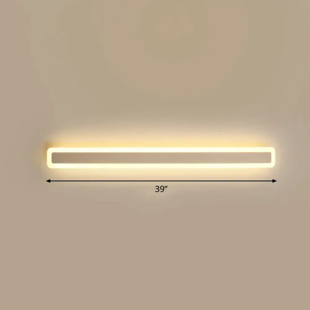 Minimalist white led vanity light bathroom wall sconce