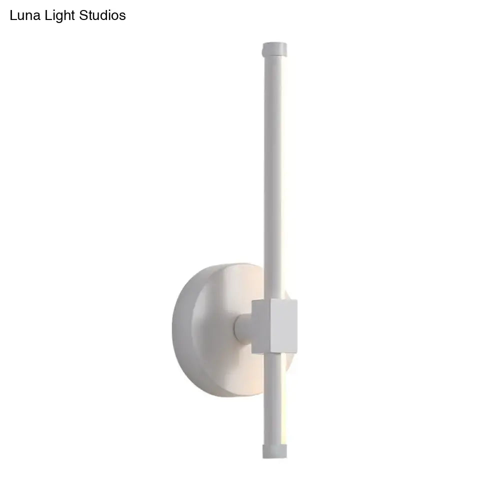 Minimalist white metallic led wall sconce bedroom wall mount lighting