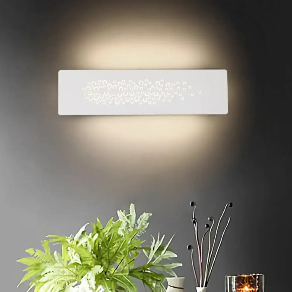 Minimalist white patterned metal wall lamp for bedroom up and down light