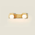 Minimalist wood and white glass 2 light vanity sconce bathroom led