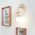 Minimalist wood bare bulb wall lamp bedroom led light 110v-240v