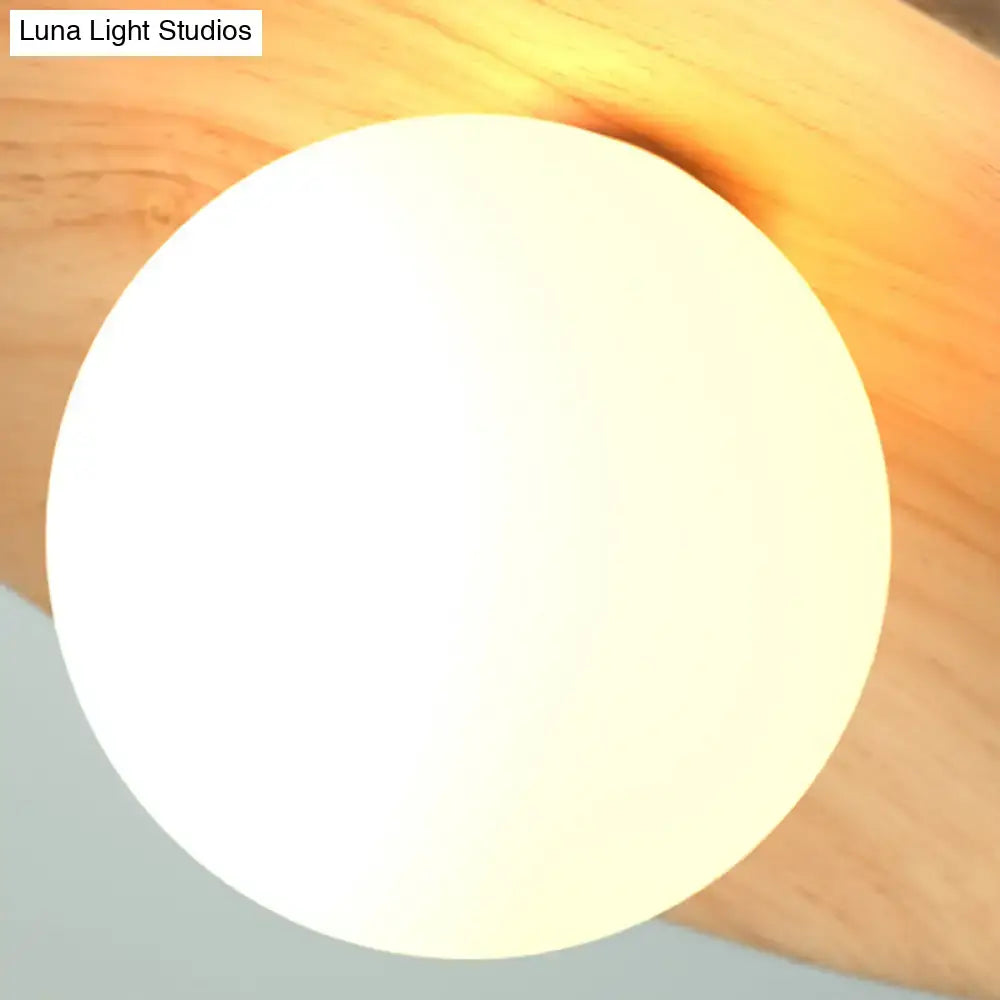 Minimalist wood semi flush mount ceiling light for hallway