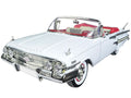 1960 Chevrolet Impala Convertible White with Red Interior 1/18 Diecast Model Car by Motormax