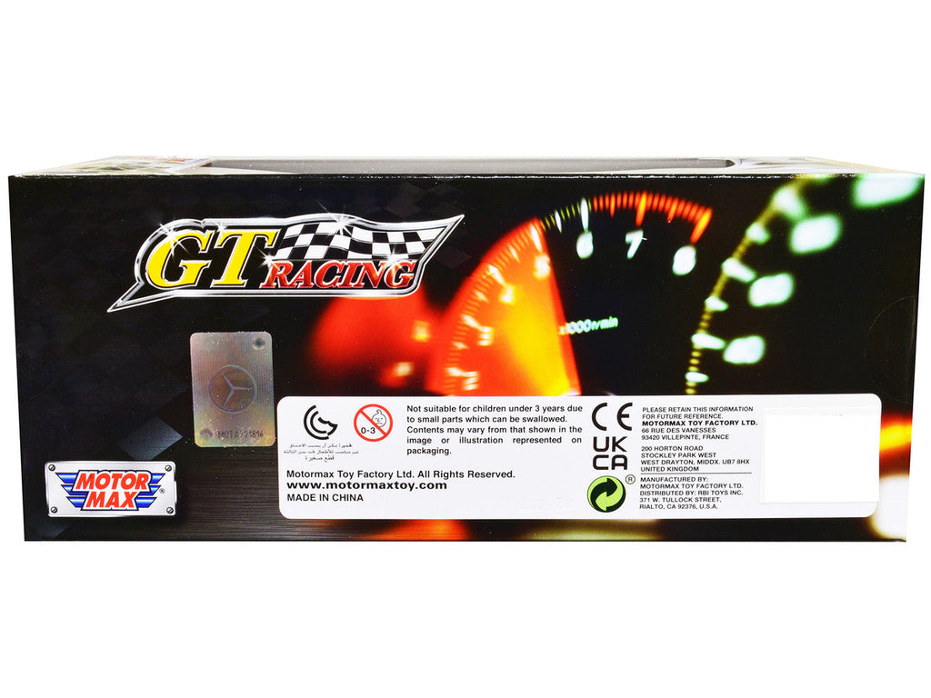 BMW M3 Coupe Neon Yellow with Matt Black Top and Stripes "GT Racing" Series 1/24 Diecast Model Car by Motormax