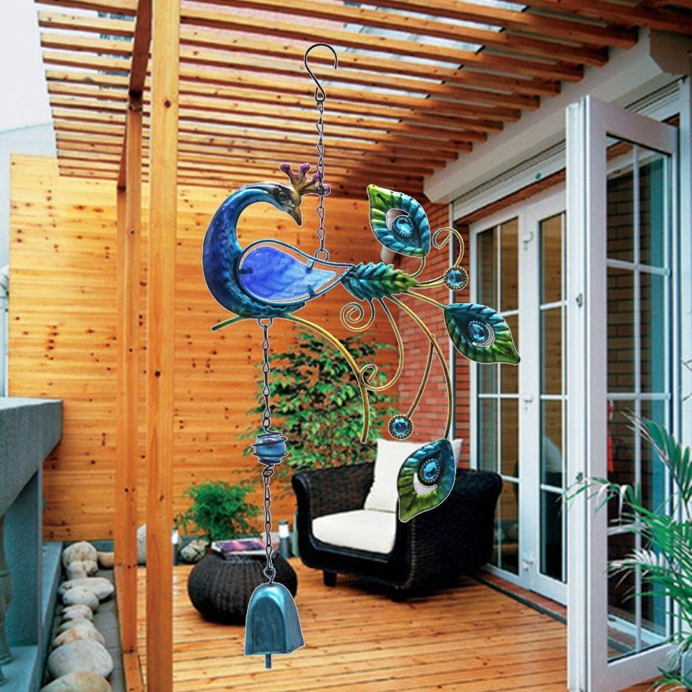 Mobile Hanging Wind Chimes Yard Garden Beauty Peacock Design Large Hanging Home Decor Pendant Outdoor Ornament For Home Garden Decoration Room Decor