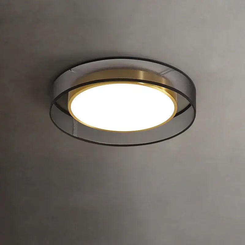 Modern 16w copper ceiling light for living room with frosted glass