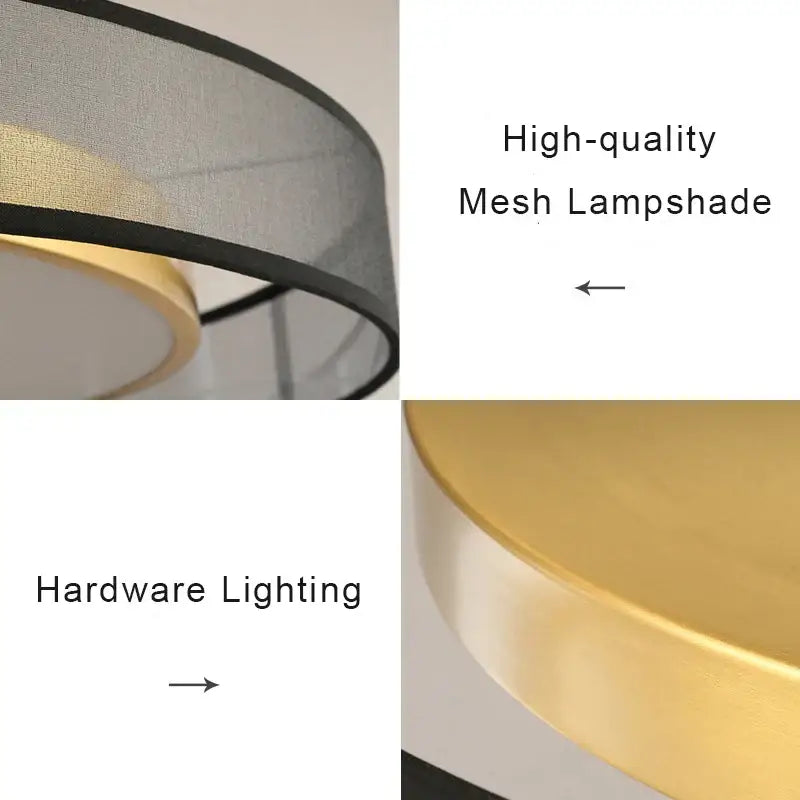 Modern 16w copper ceiling light for living room with frosted glass