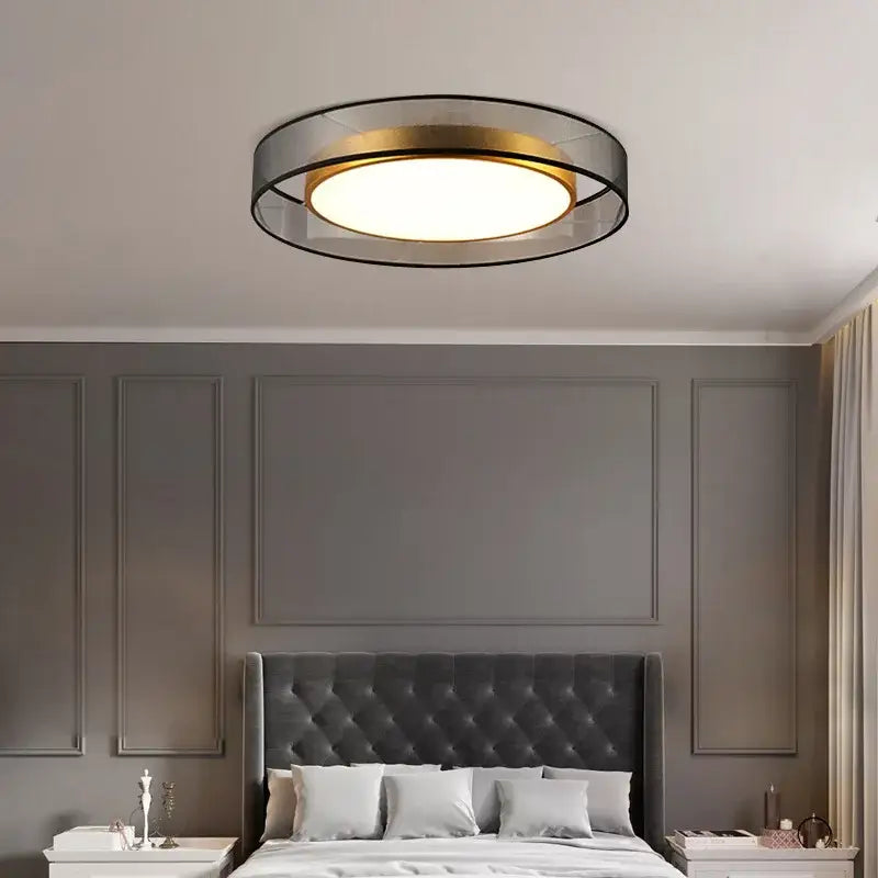 Modern 16w copper ceiling light for living room with frosted glass