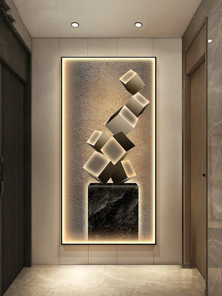 Modern abstract metallic led wall lamp for living room decor