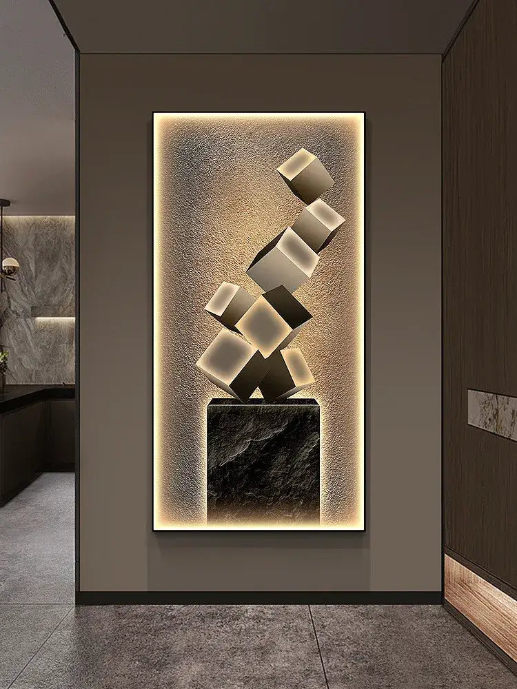 Modern abstract metallic led wall lamp for living room decor