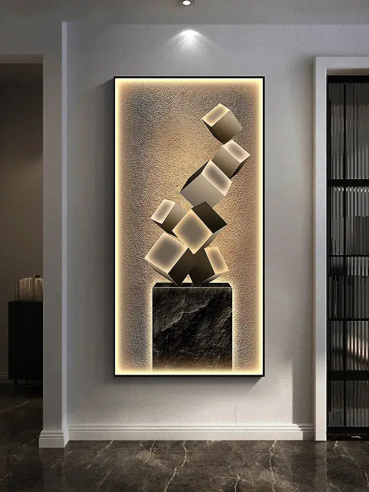 Modern abstract metallic led wall lamp for living room decor