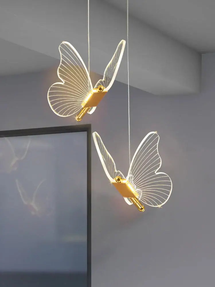 DecorBites™ Butterfly LED Chandelier: Modern Acrylic Pendant Lighting for Home Decoration