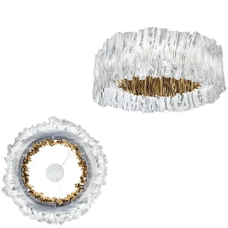 Modern acrylic ceiling chandelier gold ring light for dining room
