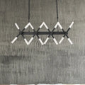 Modern acrylic tube island pendant light black & white dining room
