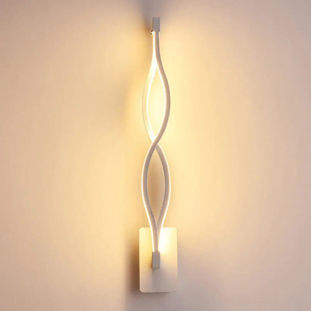 DecorBites™ Modern Acrylic Twist Wall Light Sconce in Black/White - Neutral/Warm/White Light