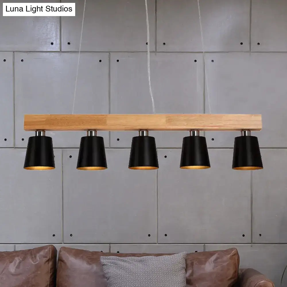 DecorBites™ Modern Adjustable Cone Pendant Lamp - 3/5-Light Island Drop Light in Black/White