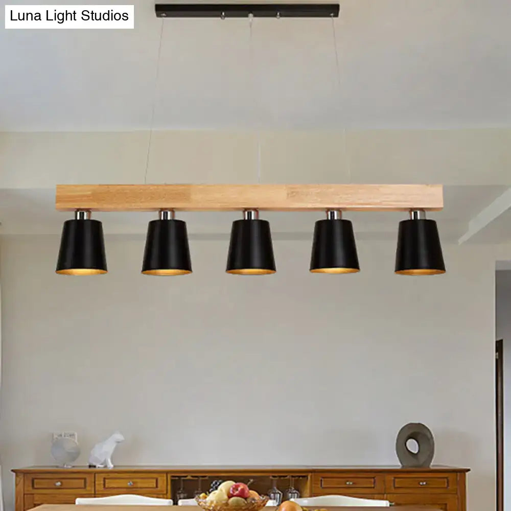 DecorBites™ Modern Adjustable Cone Pendant Lamp - 3/5-Light Island Drop Light in Black/White