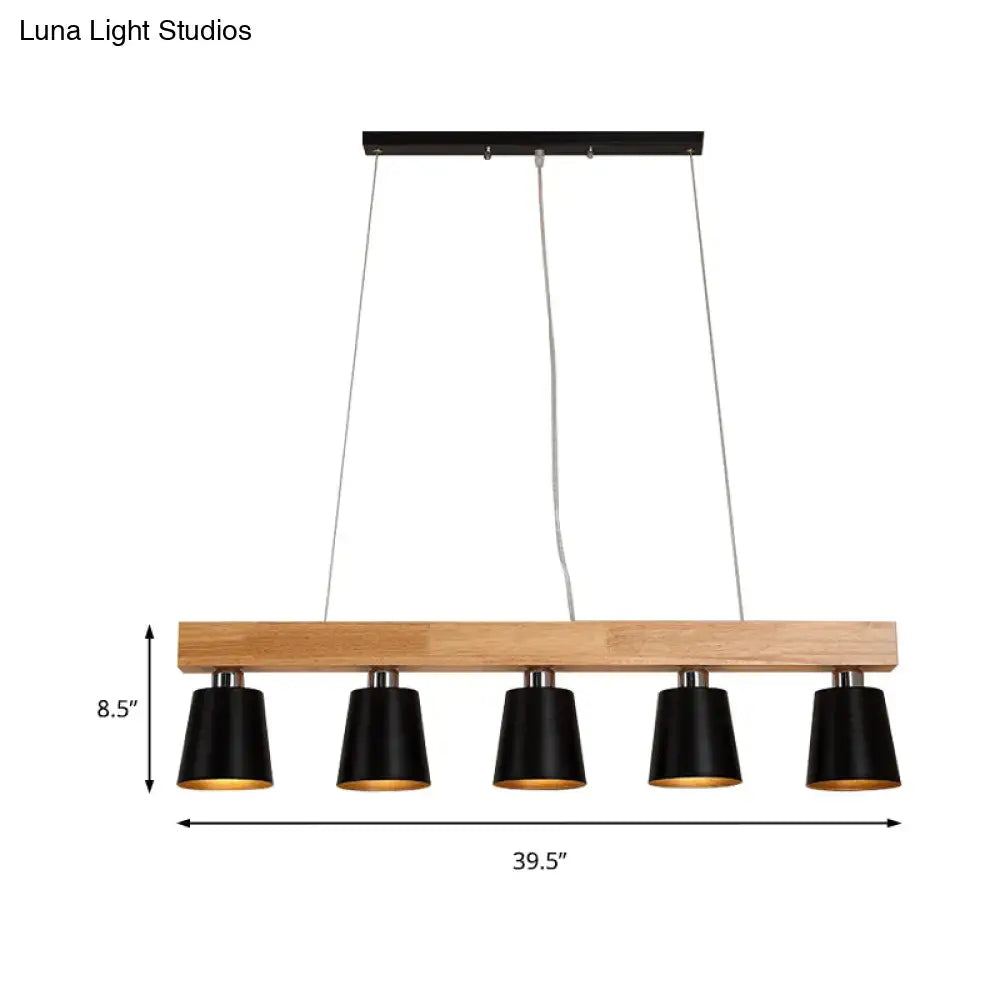 DecorBites™ Modern Adjustable Cone Pendant Lamp - 3/5-Light Island Drop Light in Black/White