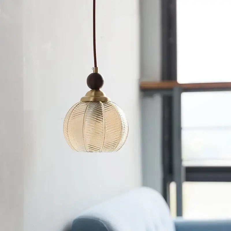 Modern amber glass led pendant light for dining room
