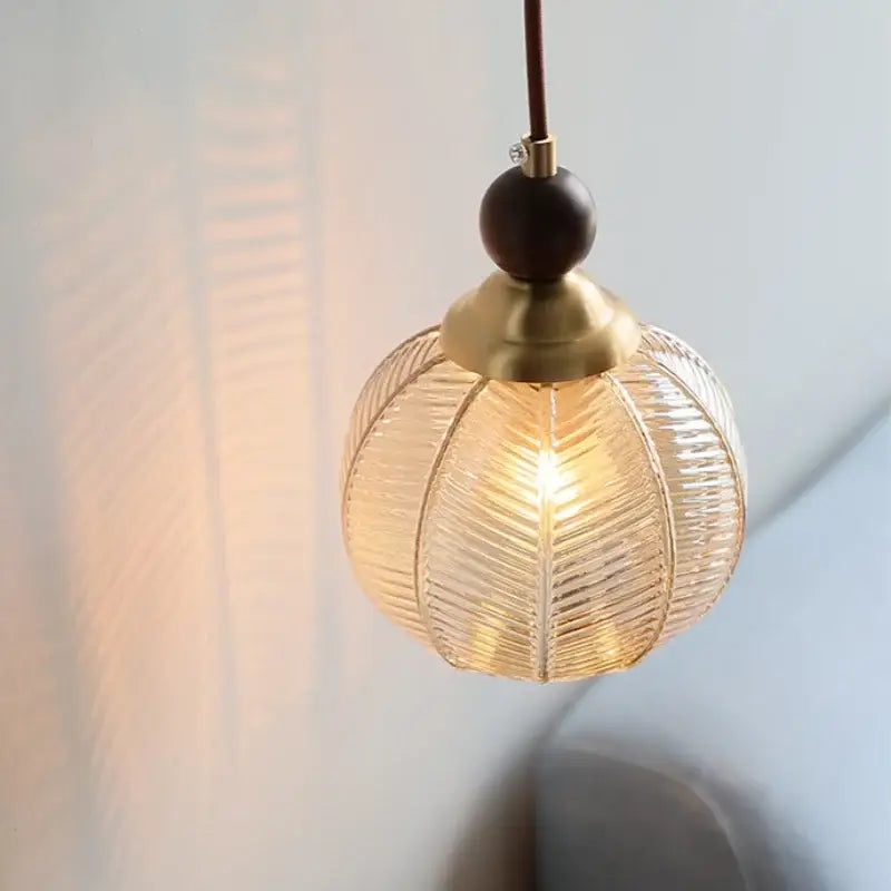 Modern amber glass led pendant light for dining room