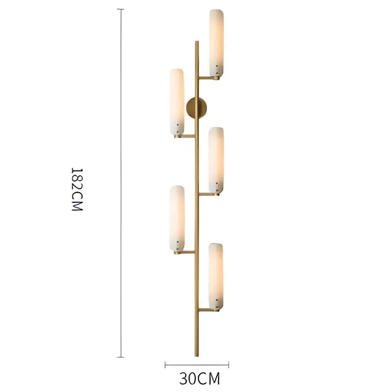 Modern amber & white led wall sconce bedroom art deco light